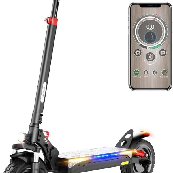 iScooter Electric Scooter, 10" Tires, 800W Motor E-Scooter Up to 25/28 Miles Range, Top Speed 24/28 MPH, Adjustable Handlebar Height, Folding Commuting Electric Scooter for Adults-(Optional Seat)