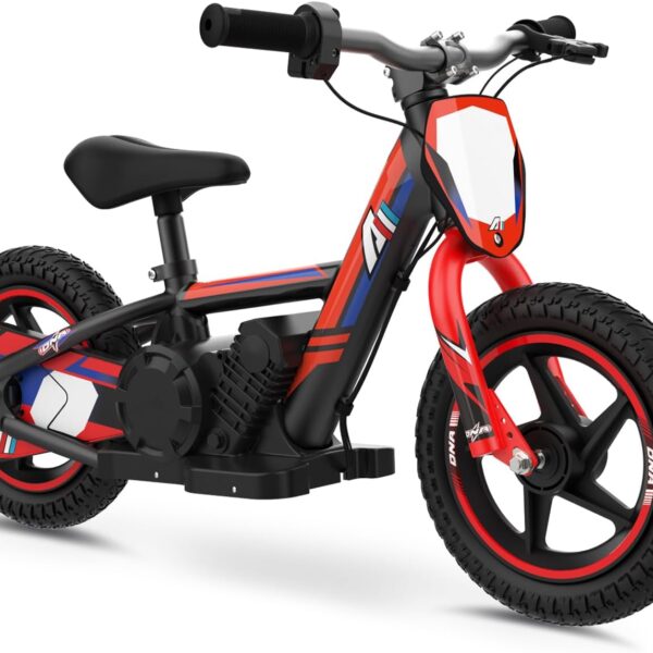 Lightweight Electric Dirt Bike for Kids, 170/340W Electric Motorcycle Up to 10/12MPH, 24V Detachable Battery, Hand-Operated Dual Brakes Electric Balance Bike for Ages 3-6/5-12